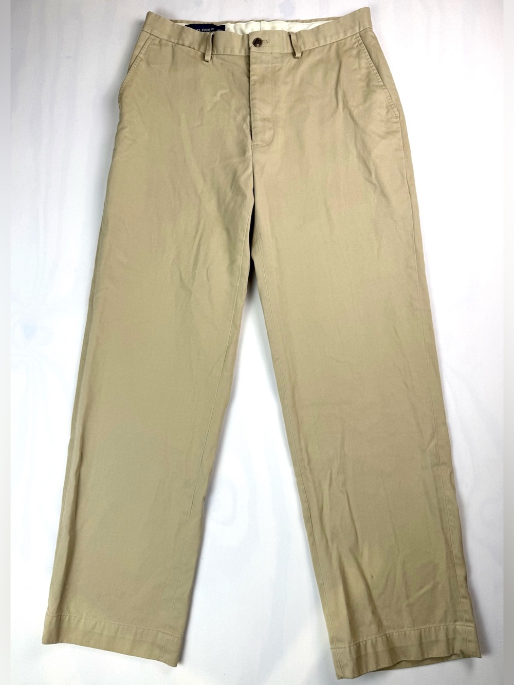 Polo Golf Ralph Lauren Khaki Flat Front Chino Golf Pants Men's 32x30 Pima Cotton